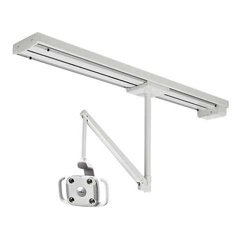A-dec 300 LED dental light on ceiling track mount