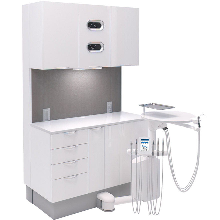 A-dec 300 Pro traditional delivery system on 12 o'clock mount