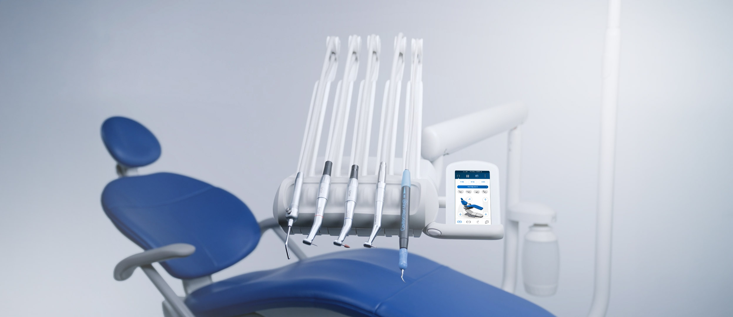 A-dec 300 delivery system package with dental chair and light