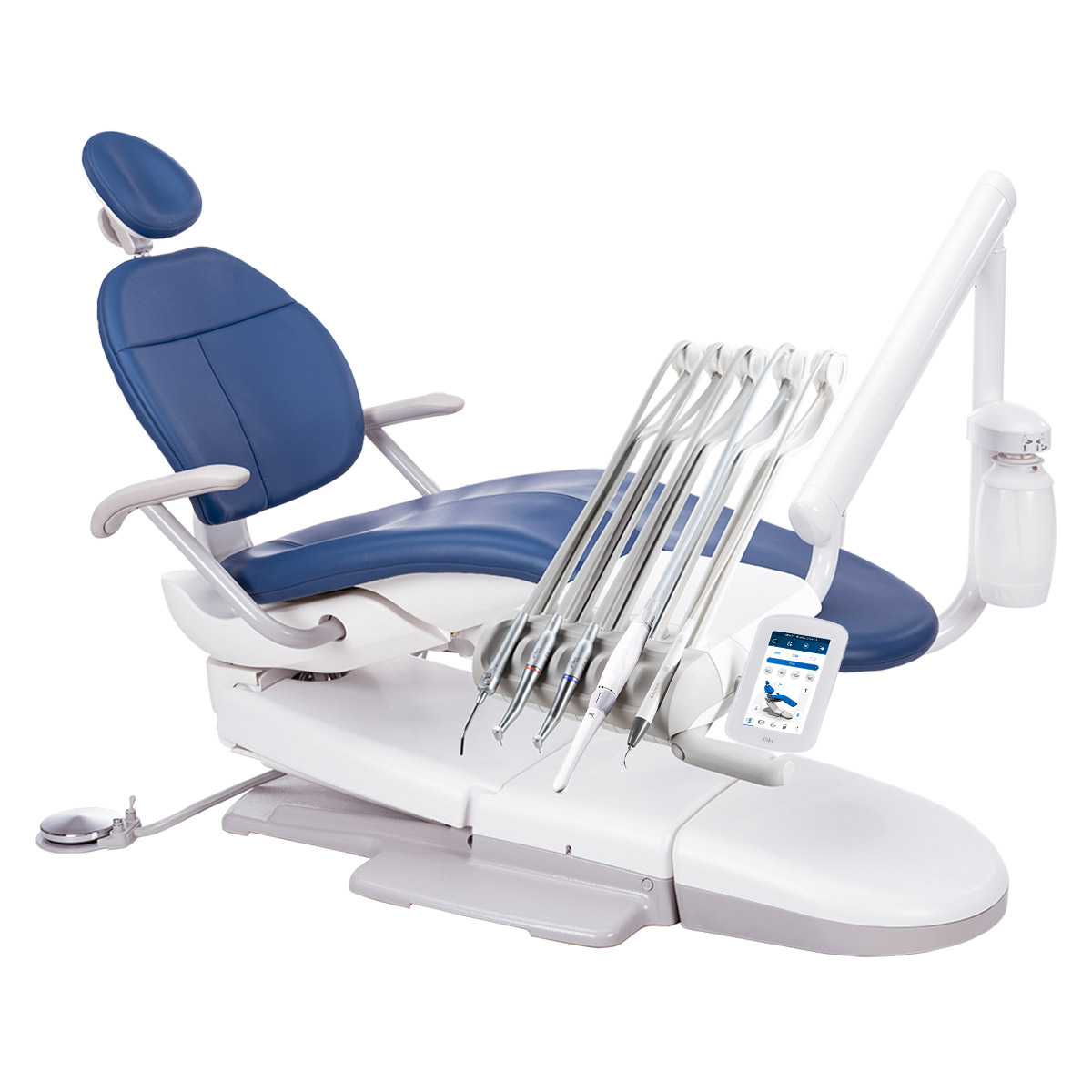 Radius-mounted A-dec 300 Pro delivery system on a white background