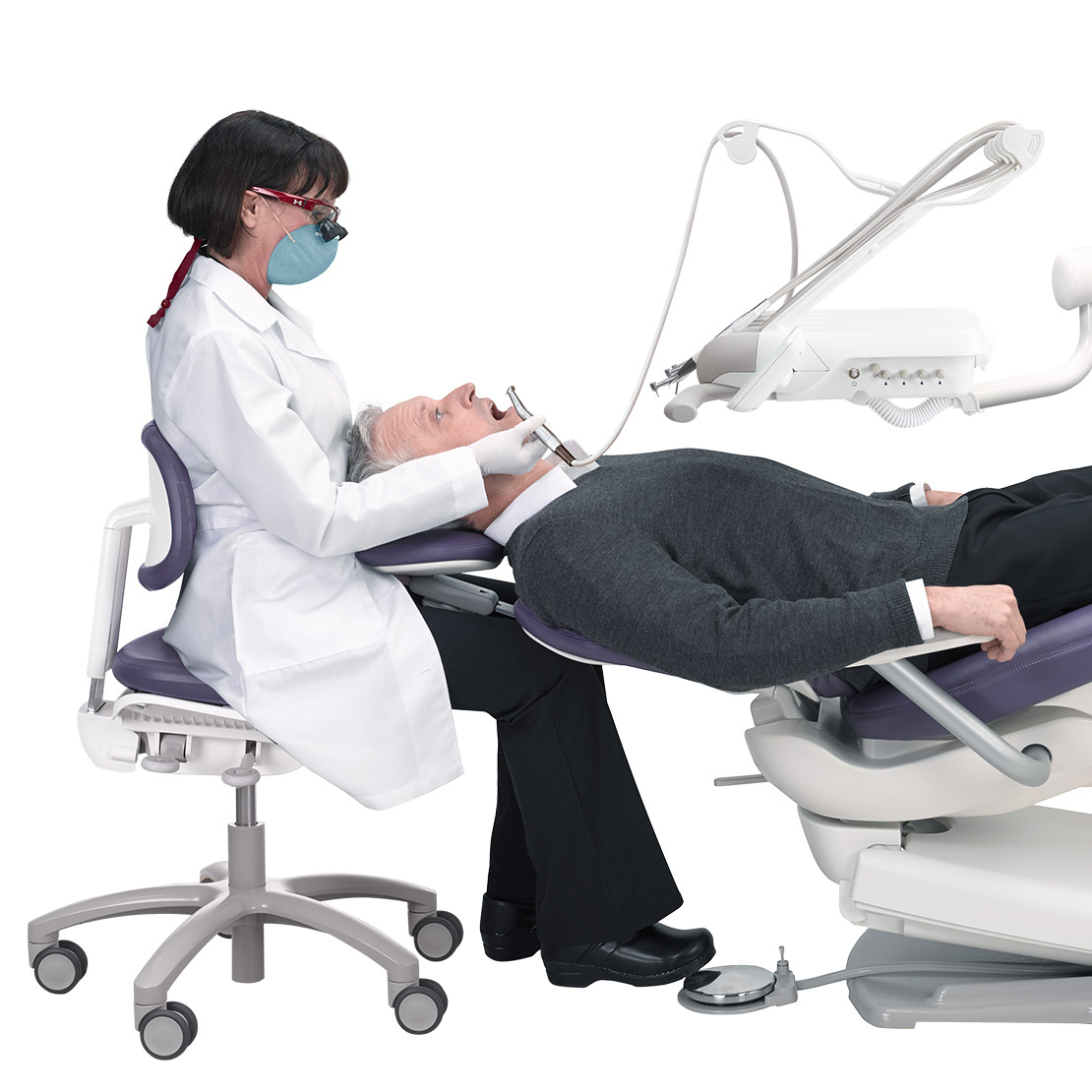 A-dec 400 dental chair with ergonomic design