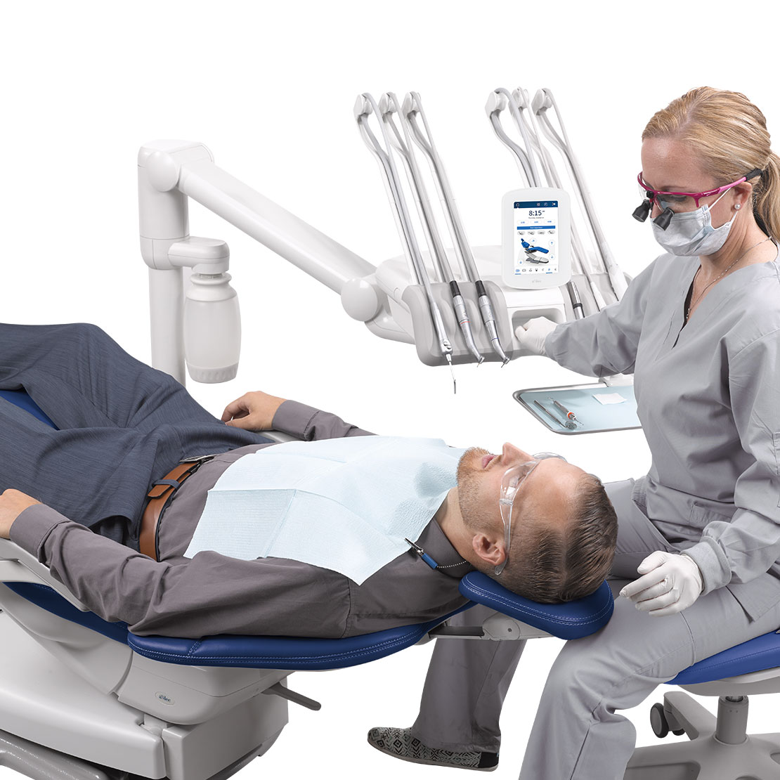 A-dec 500 Pro dental delivery system offering optimal access for dentists