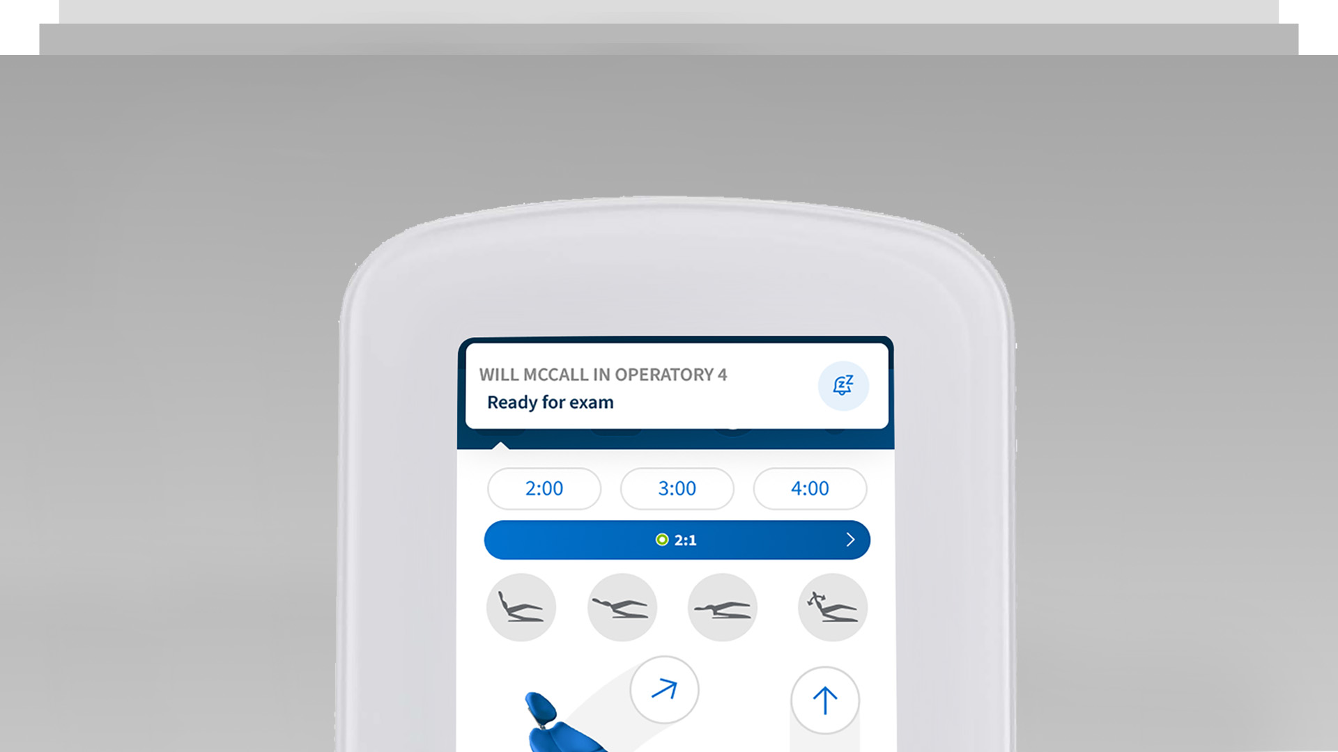Stacked cards showing an A-dec DS5 touchscreen on a gray background for a support video playlist