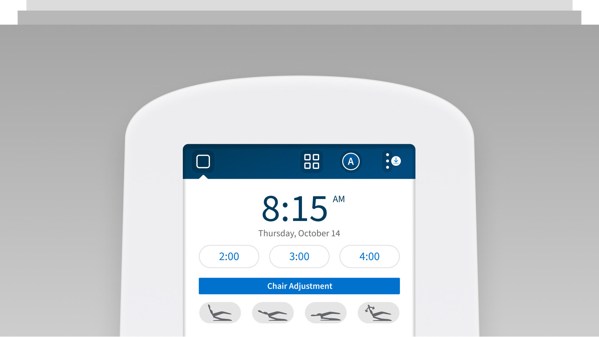 Stacked cards showing an A-dec DS7 touchscreen on a gray background for a support video playlist