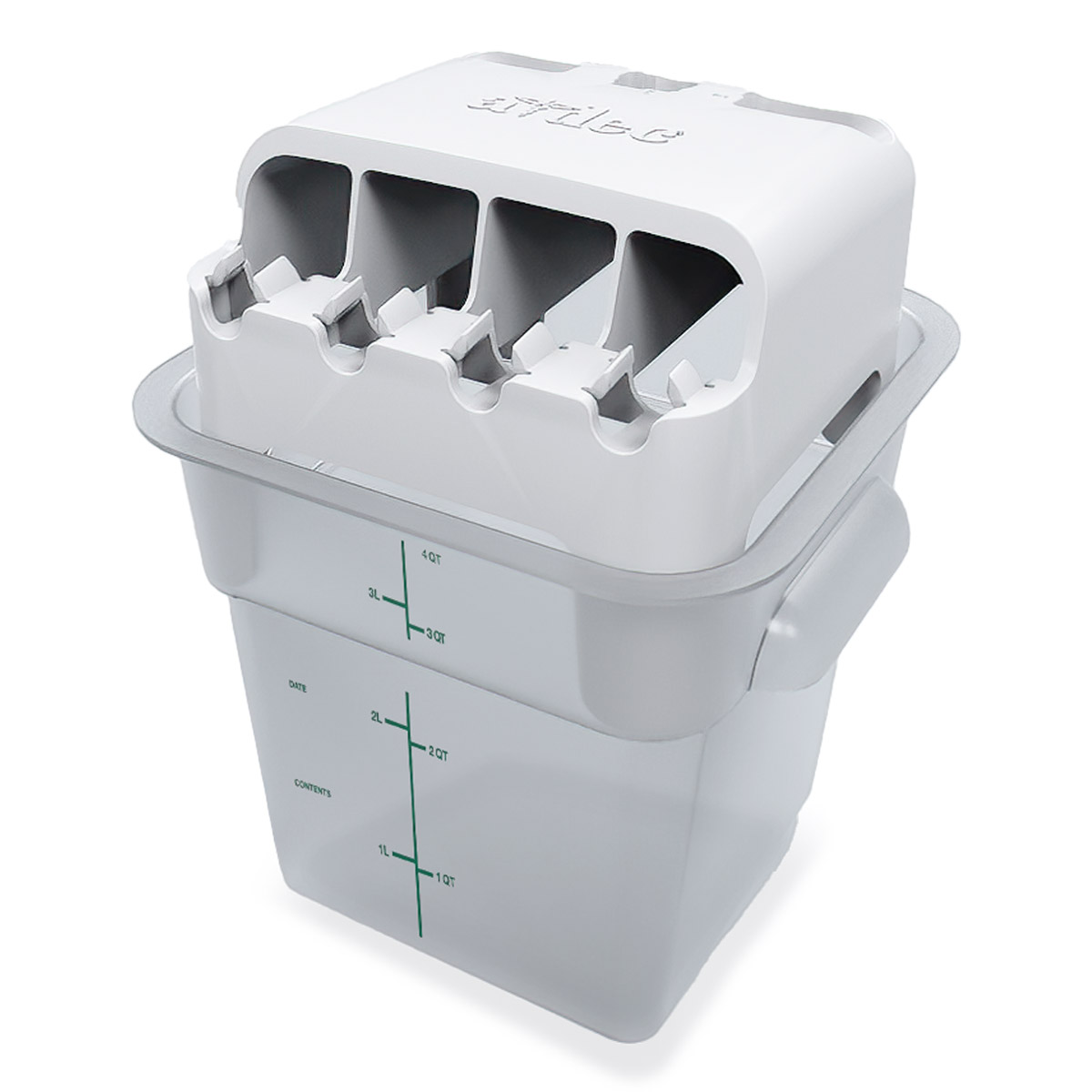 A-dec flush dock on top of a bucket