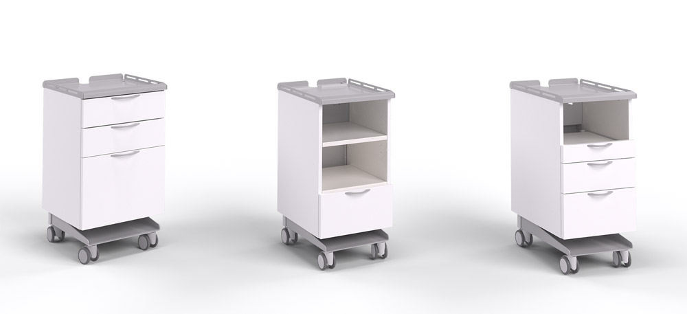 A-dec Inspire 396 dental carts facing right
