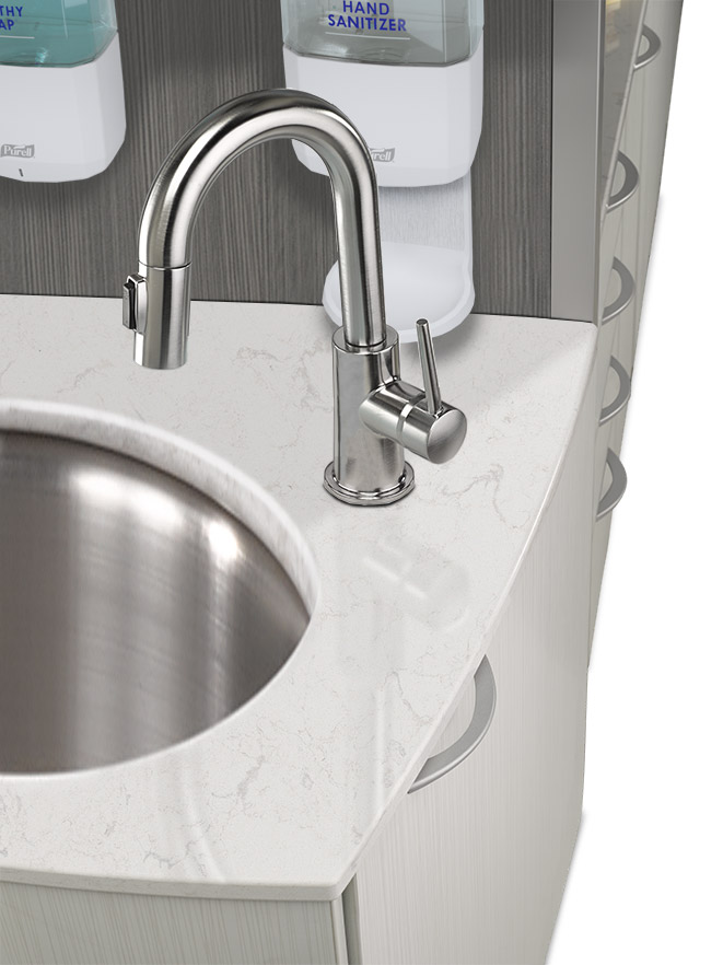 A-dec Inspire 592 central console sink detail