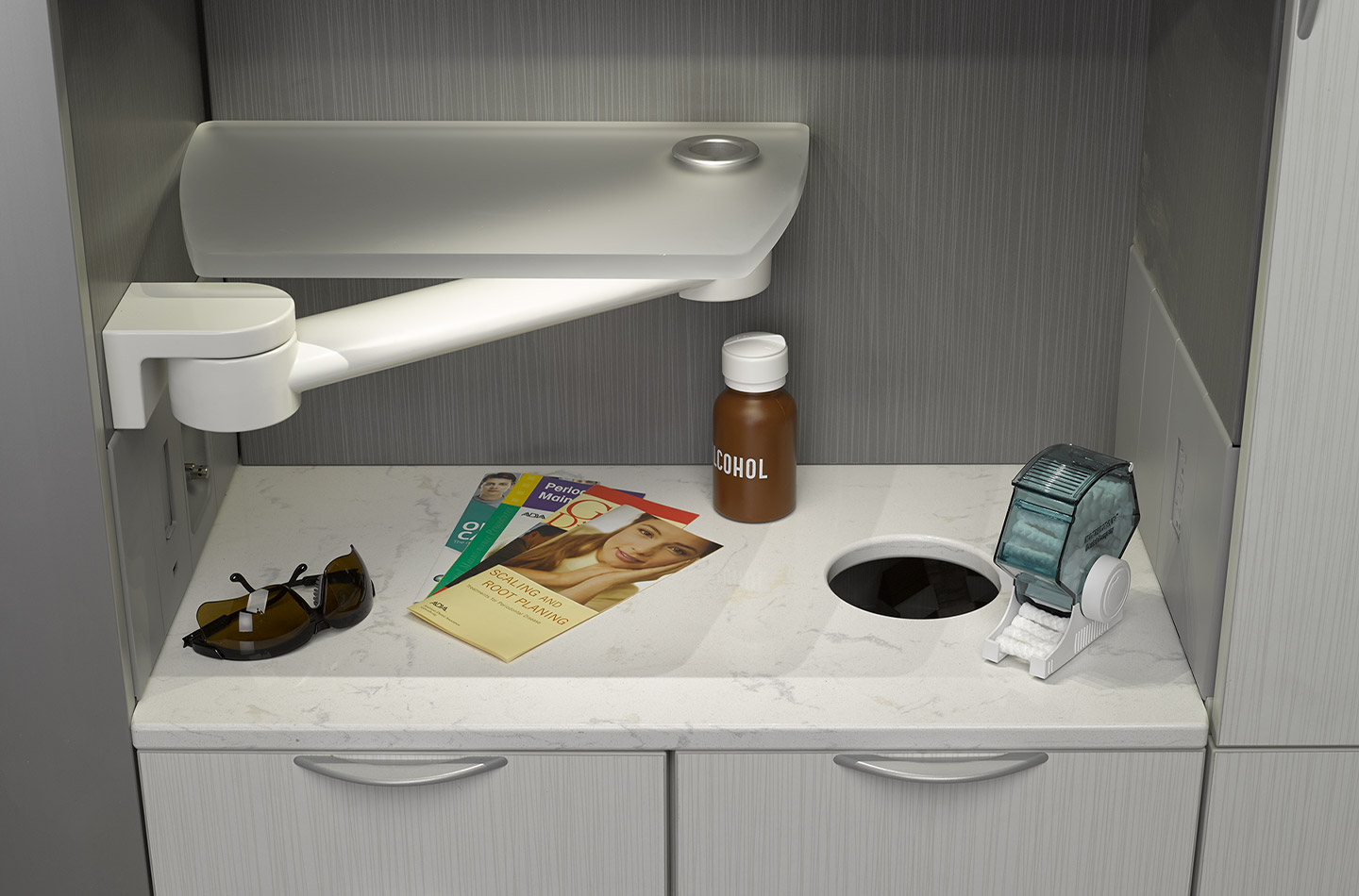 A-dec Inspire 592 central countertop with supplies