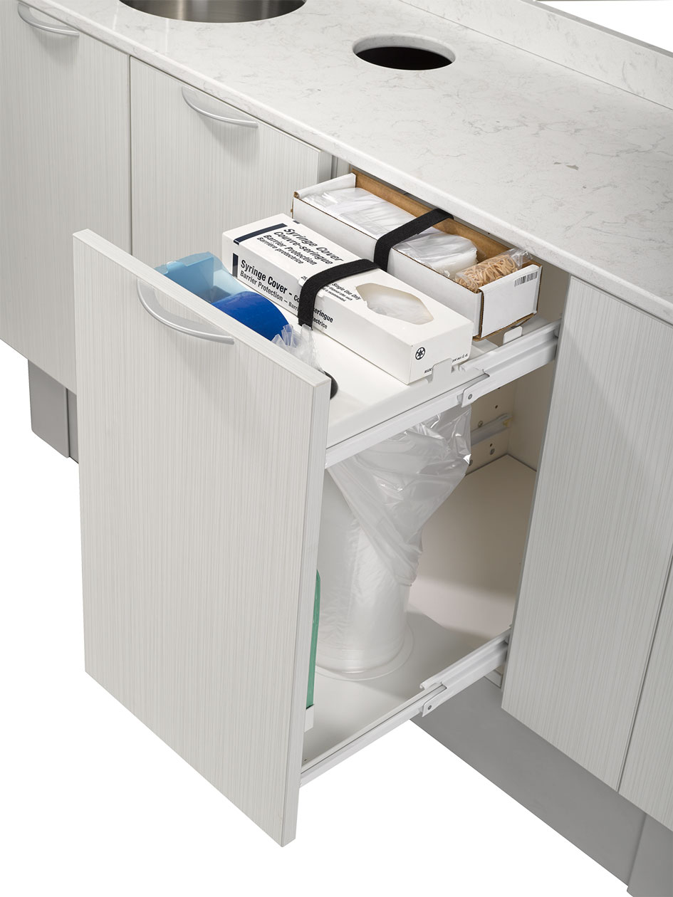 Pull-out drawer on A-dec Inspire 593 lower side console