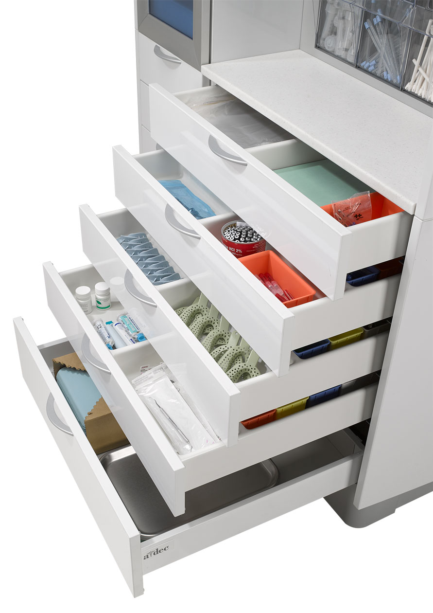  Left center drawers on A-dec Inspire 594 sterilization center