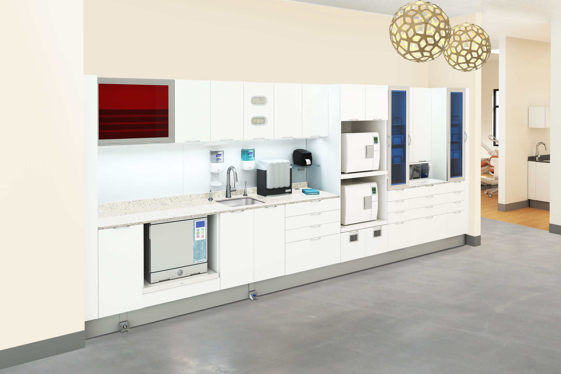 A-dec Inspire 594 sterilization center in a dental office