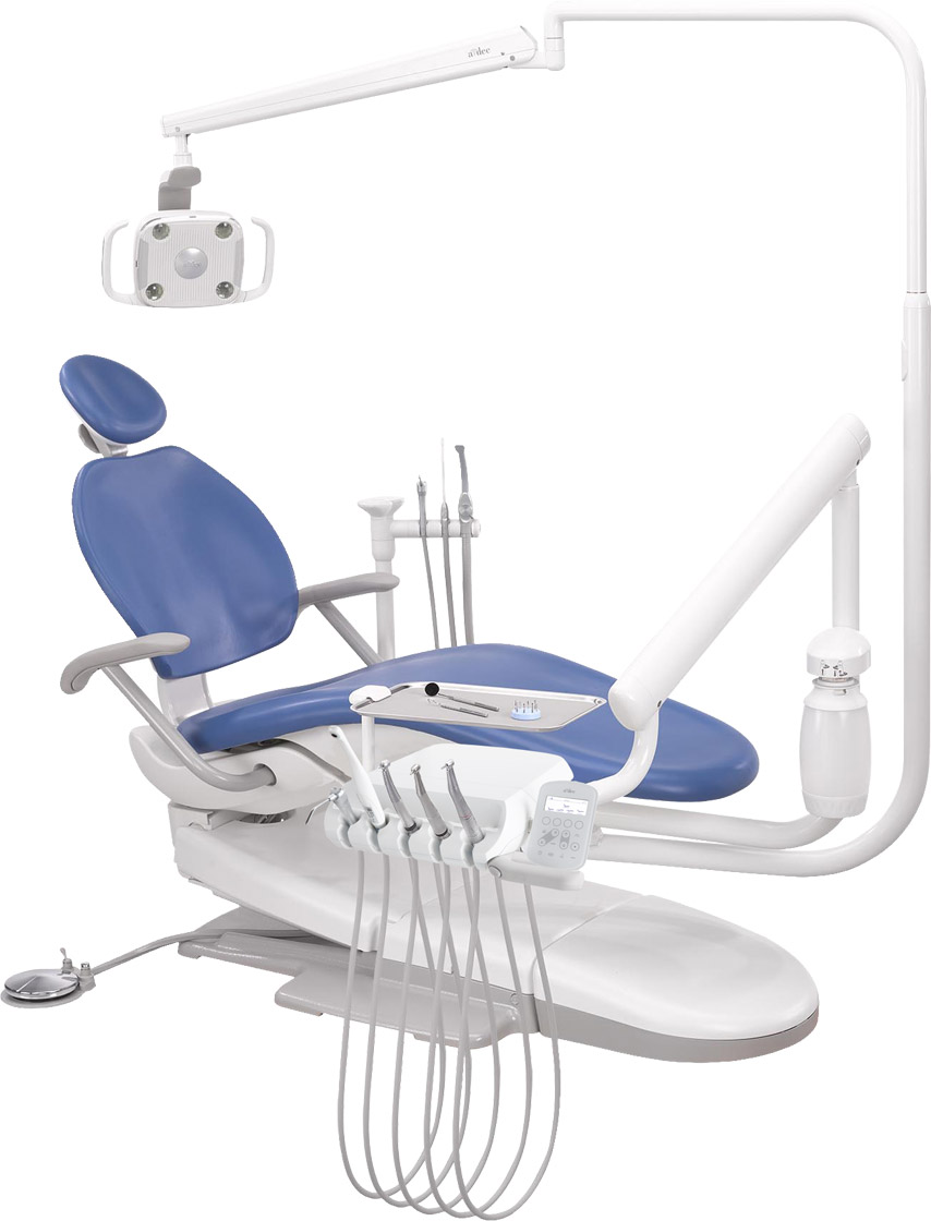 A-dec 332 Traditional delivery system mounted on an A-dec 311 dental chair