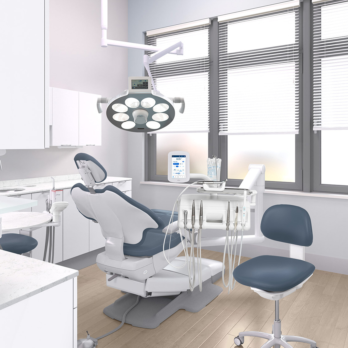 Image of A-dec surgical light in an operatory