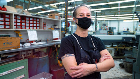 A-dec Machinist, Tricia Barrett. shares why A-dec's commitment to people and craft inspires her future