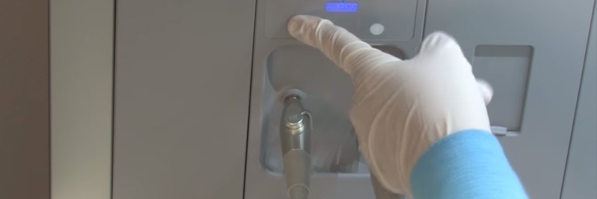 Hand using A-dec ICV