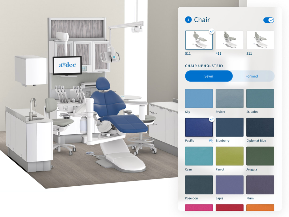 Using A-dec's Dream in 3D tools to view a dental operatory in augmented reality (AR)