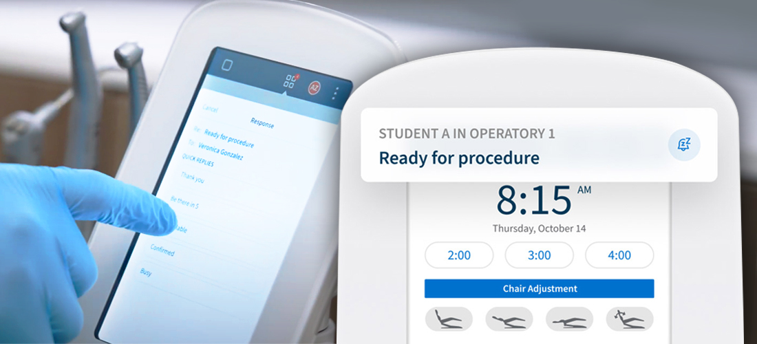 Your connected display with intercom chat keeps everyone in the loop.
