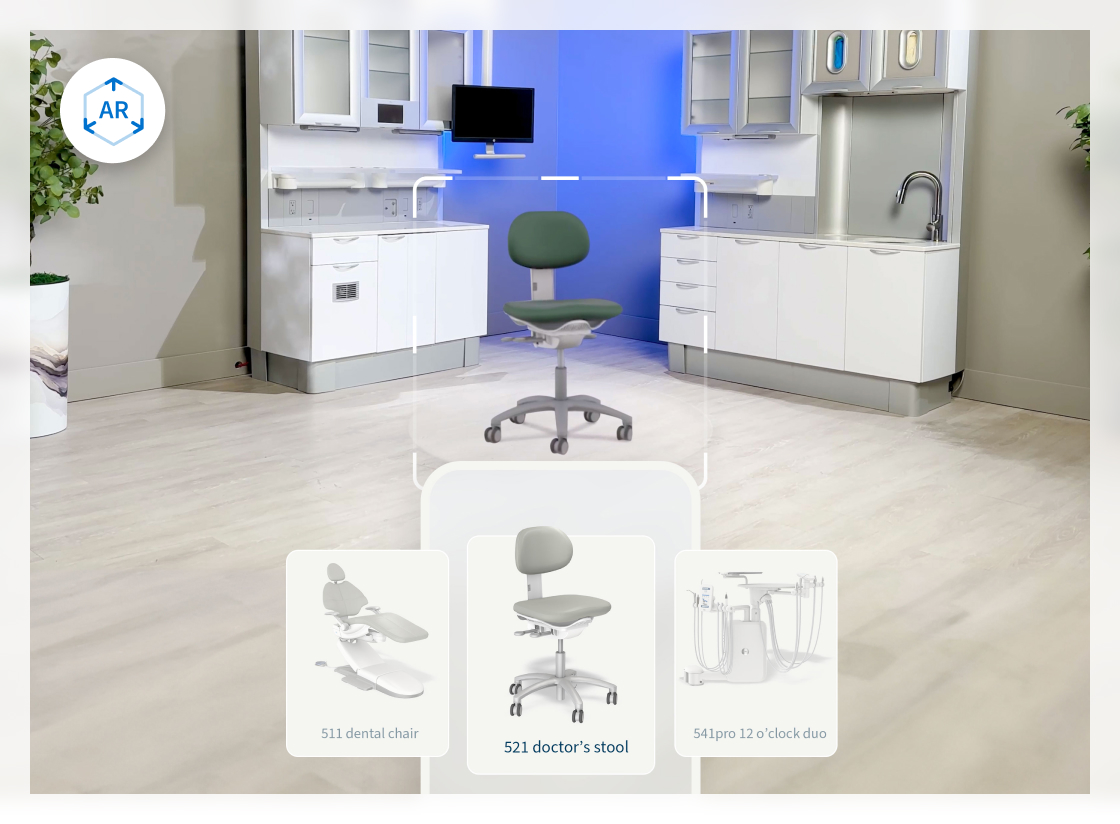 Launch Augmented Reality (AR) in A-dec's Dream in 3D tool