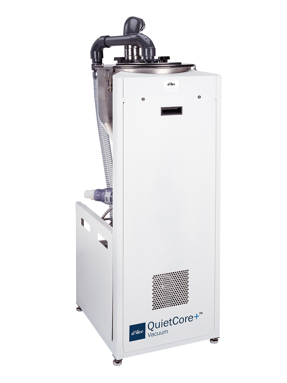 A-dec QuietCore+ dental dry vacuum angled to the right