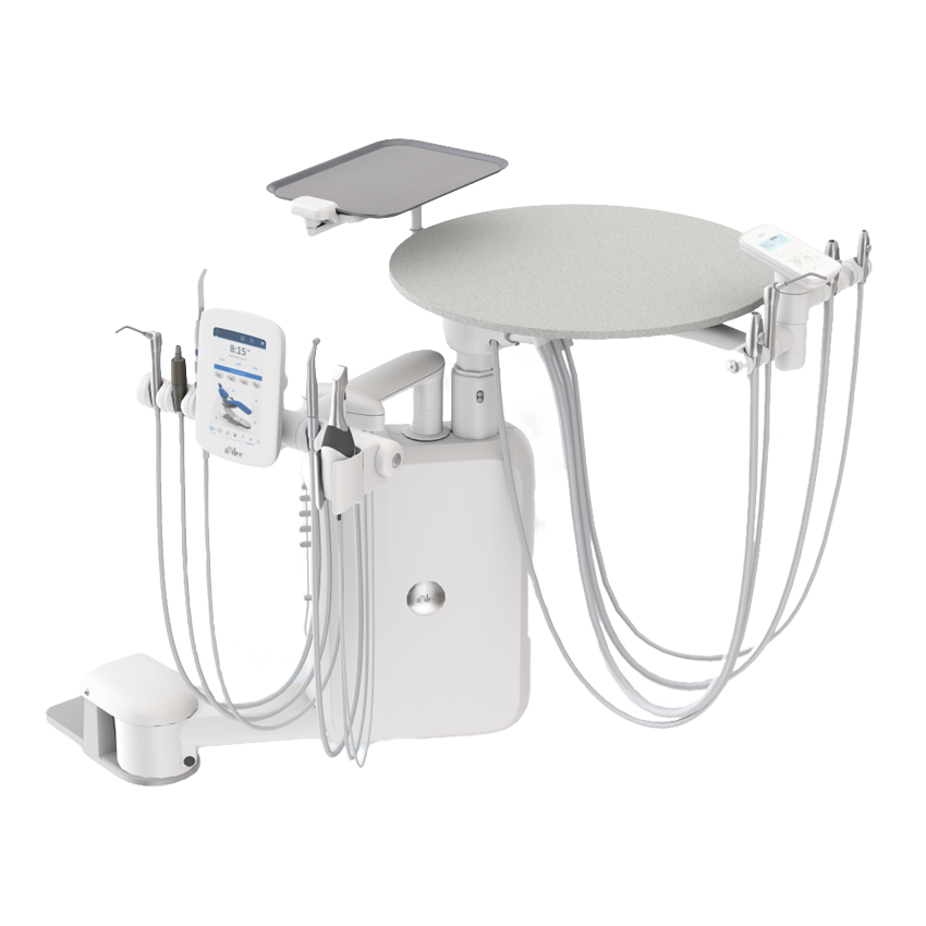 The A-dec 500 Pro 12 o'clock Delivery System is a powerful configuration for busy operatories.