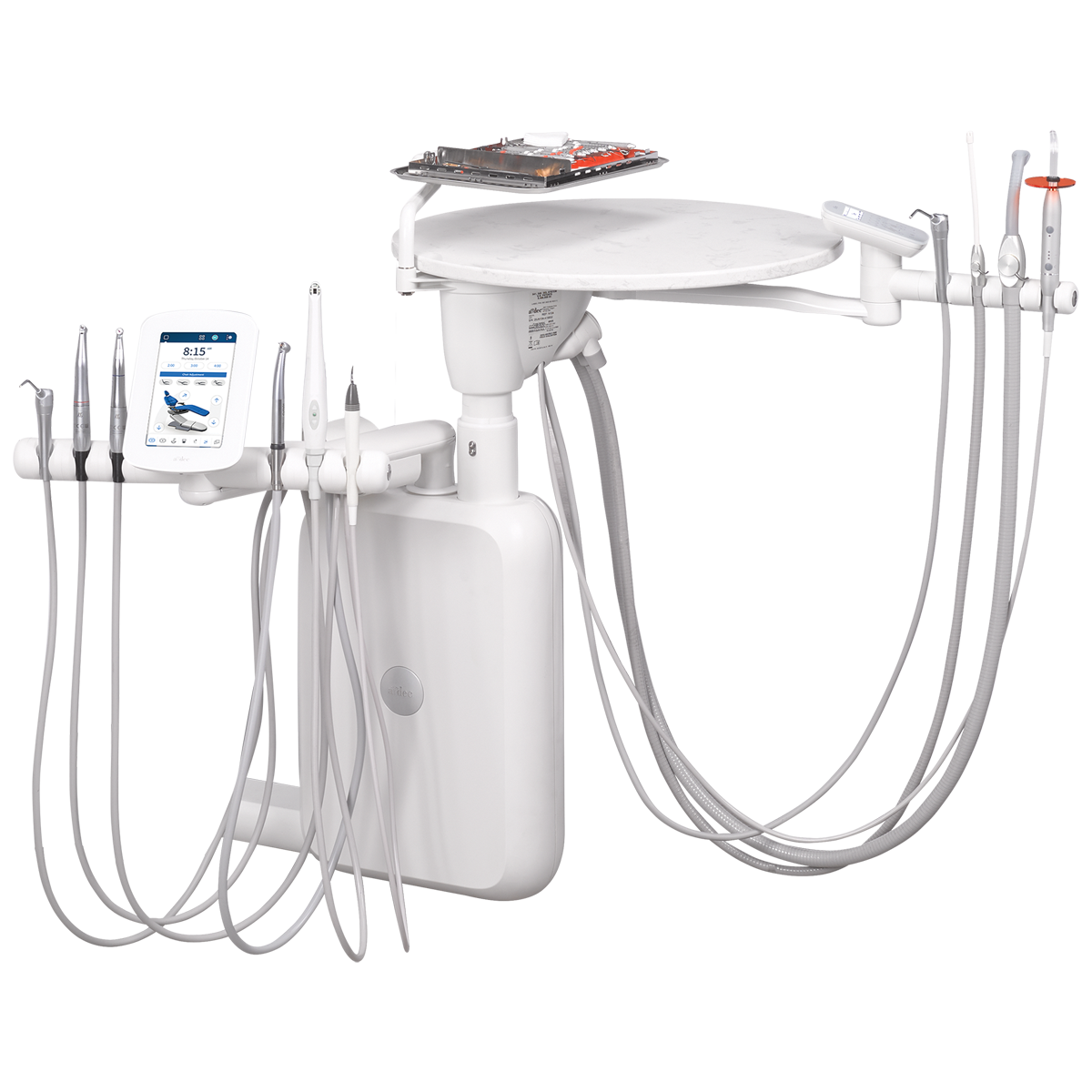 The A-dec 541 Pro 12 o'clock Delivery System is a powerful configuration for busy operatories.