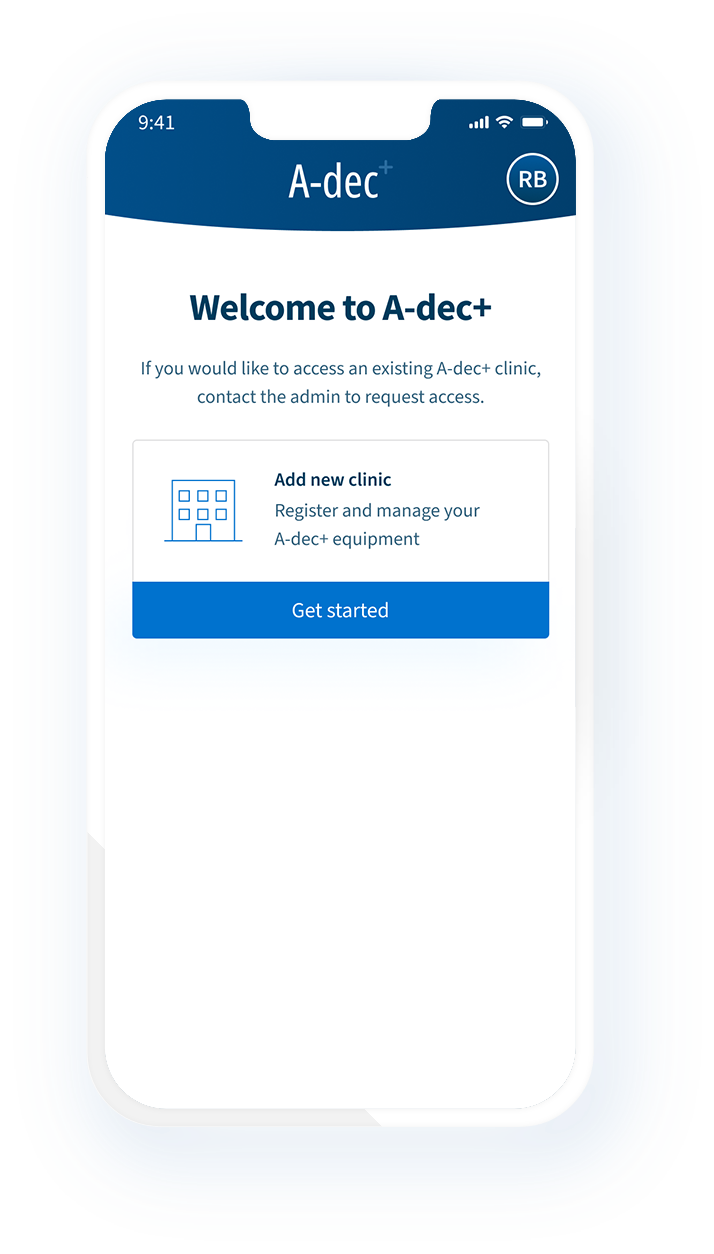 Register your products on the A-dec+ mobile app