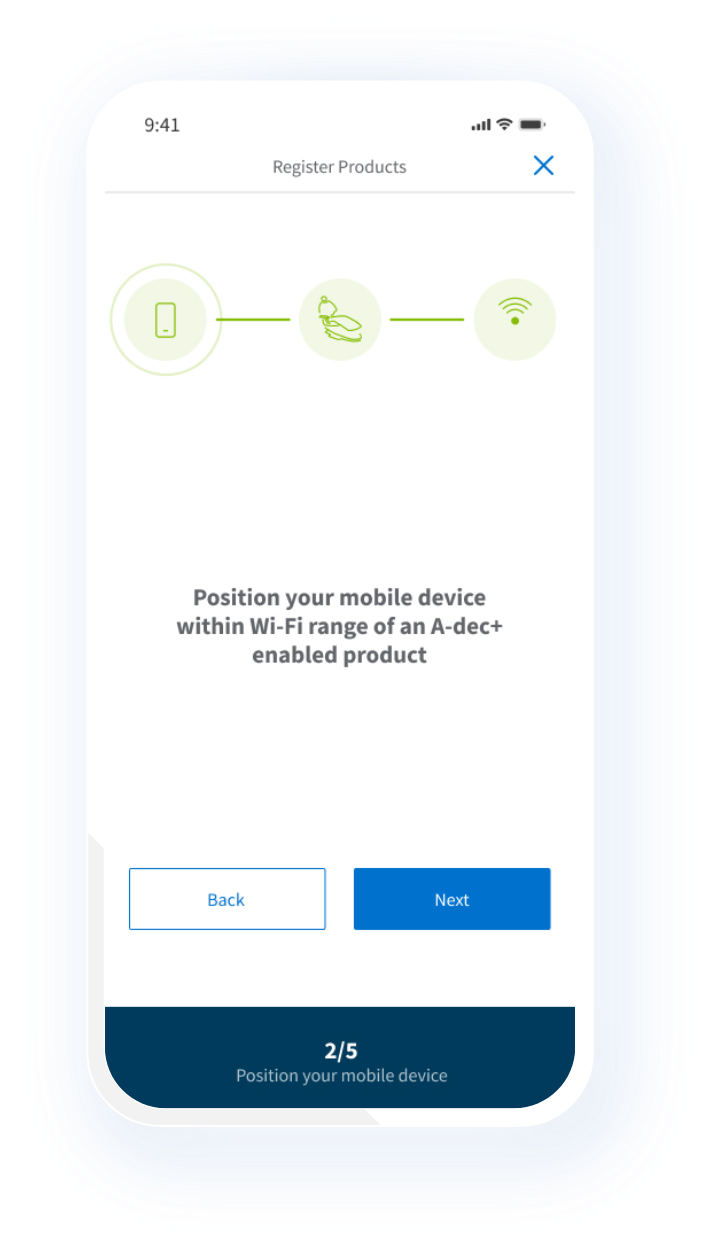 Manage your products on the A-dec+ mobile app