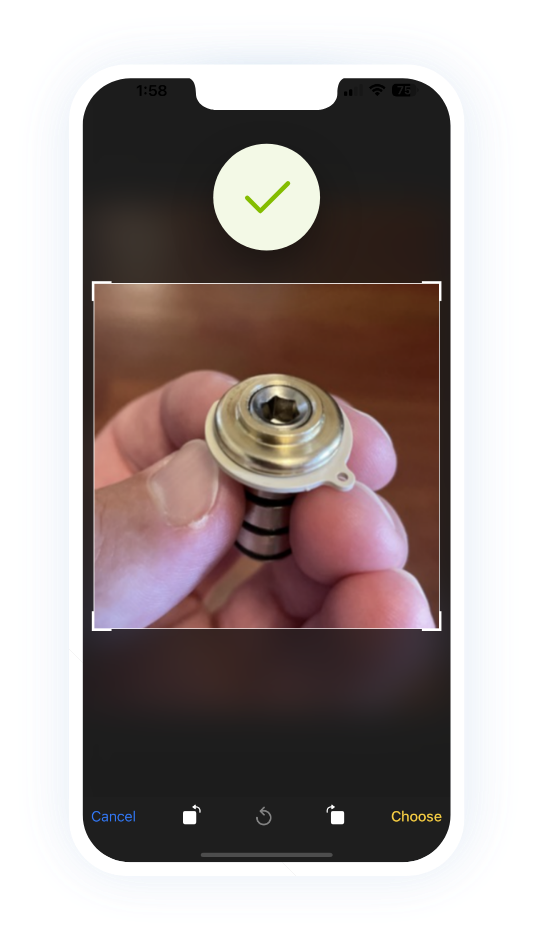 Small A-dec service part centered and in-focus