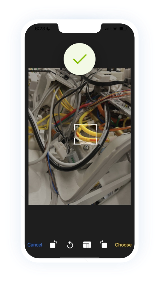 Selecting a yellow tube out of many other parts