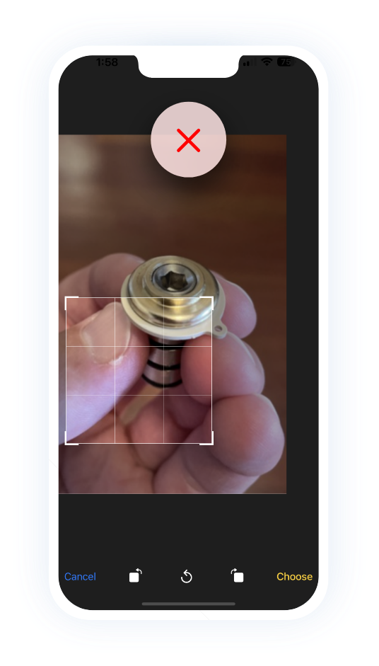 A-dec part partially cropped out of frame