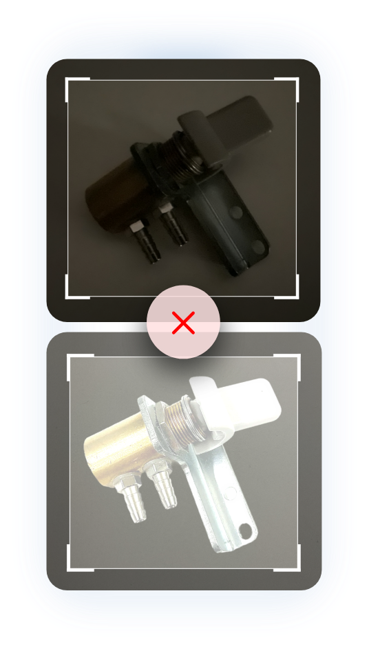 Over-exposed and under-exposed photos of A-dec parts