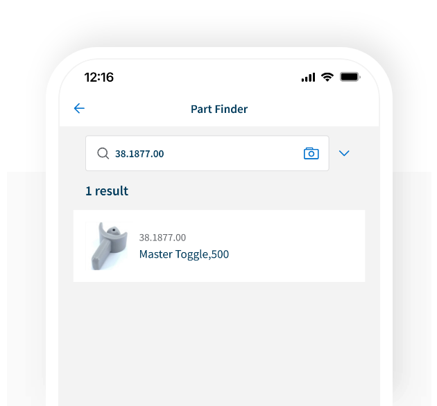 Results of a search using A-dec part details