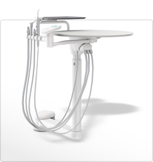 3D model of an A‑dec 545sta 12 o'clock cabinet mounted assistant's delivery system