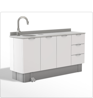 3D model of an A‑dec Inspire 593 side console