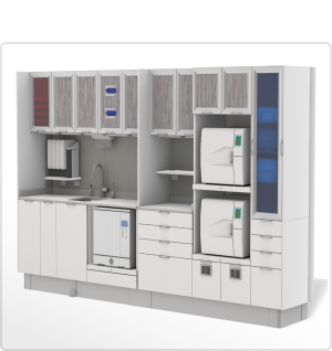 3D model of an A‑dec Inspire 594 sterilization center