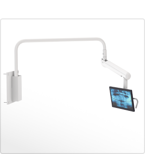 3D model of an A-dec 585 side mounted monitor mount