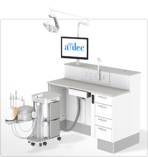 3D model of an A-dec 41pro simulator and lab workstation